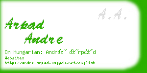 arpad andre business card